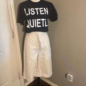 Zara Cream Bermuda Shorts